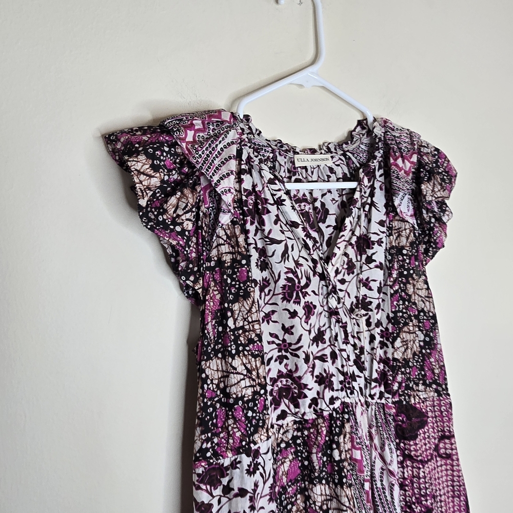 Ulla Johnson Asis Patchwork Batik Flutter Sleeve … - image 4